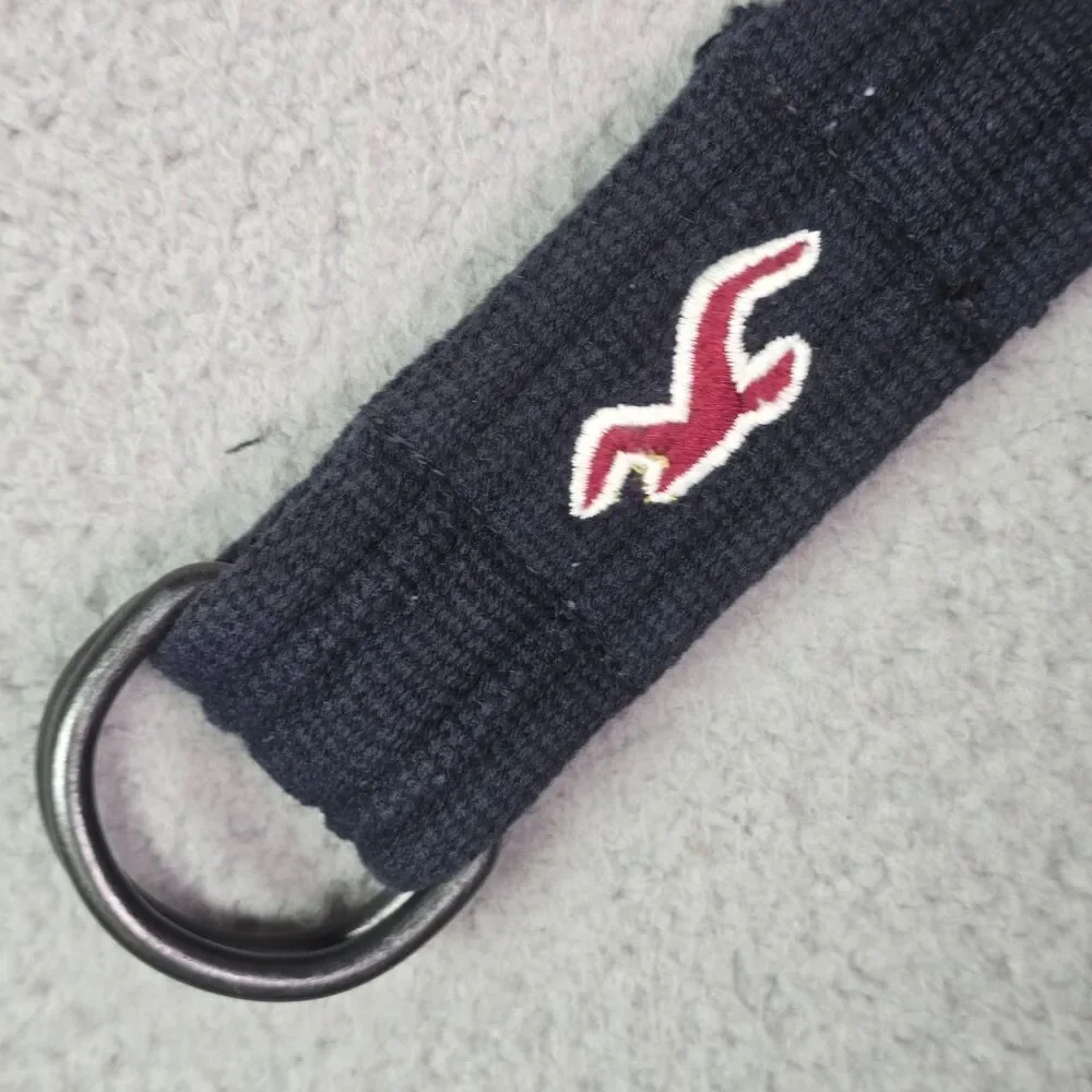 Hollister Web Belt Navy 36 D Ring Woven Canvas Adjustable Casual Y2K